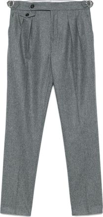 Brunello Cucinelli Flanellen geplooide broek - Grijs