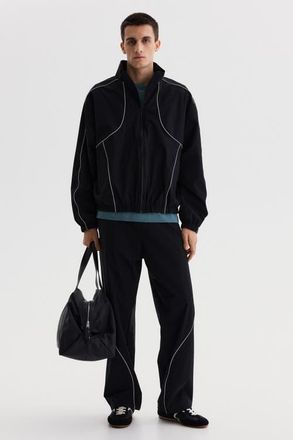 H&M Relaxed Fit Track Pants in Black at Nordstrom, Size Xx-Large
