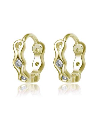Genevive 14K Over Silver Clip-On Hoops