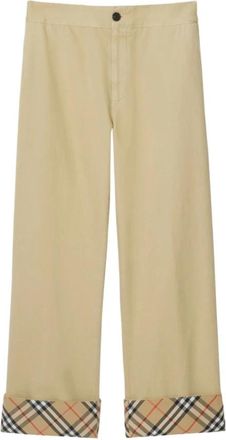 Burberry Beige Zijde & Nylon Broek - Heren - Straight fit broeken - Beige - M - Nylon - Broeken