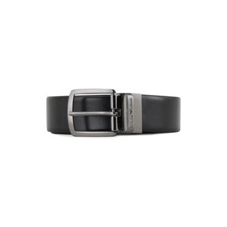 Armani Accessoires, Heren, Zwart, ONE Size, Leer, Reversible Leren Riem