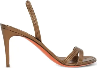 Santoni Womens Serpent Almond-Toe Sandals In Gold