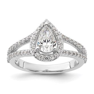 Diamond2Deal 14k White Gold Lab Grown Diamond Wedding Band Ring 0.6Ct Clarity- VS Color- G-H