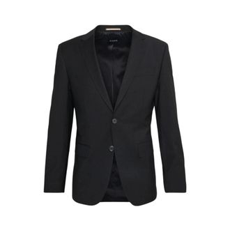 HUGO BOSS Hugo, Blazers, male, Black, Size: 2XL Elegant Mens Wool Blend Black Jacket