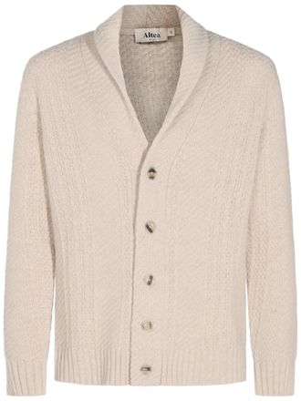 Altea Textured Knit Shawl Collar Button-Down Cardigan