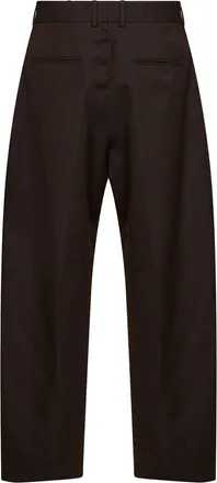 STUDIO NICHOLSON Mens Tailored Trousers Fume Coffee Virgin Wool Brown