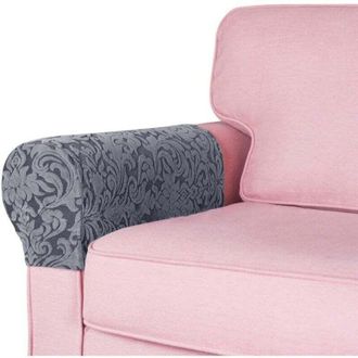 OEM [mai Usato]copribraccioli Elasticizzati Per Divano In 2 Pezzi, Sfoderabili E Facili Da Pulire, Comodi (grigio Scuro)