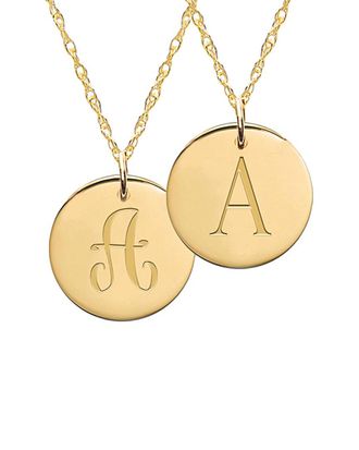 Jane Basch 22K Over Silver Double Sided Initial Necklace (A-Z)