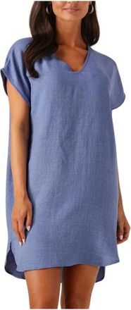 Ydence Ydence, Kleedjes, Dames, Blauw, S, Blauwe Mini Jurk voor Zonnige Dagen