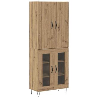 vidaXL Highboard 2 pcs Artisan Oak Engineered Wood and Glass vidaXL