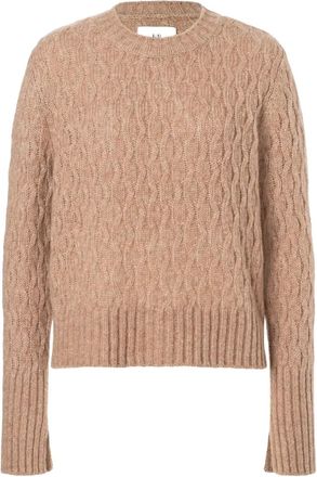 Lu Ren crew-neck cable-knit sweater - Neutrals