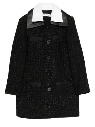 Self Portrait boucl&eacute; mini dress - Black