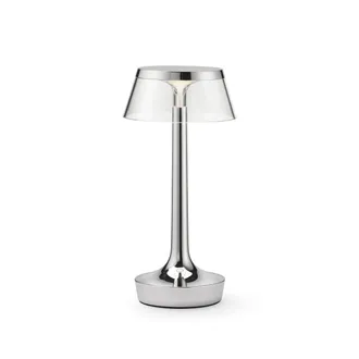 FLOS Bon jour Unplugged Akku-Tischleuchte, Color Tune, chrome