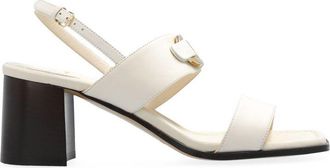 Ferragamo White Calfskin Platform Womens Sandals