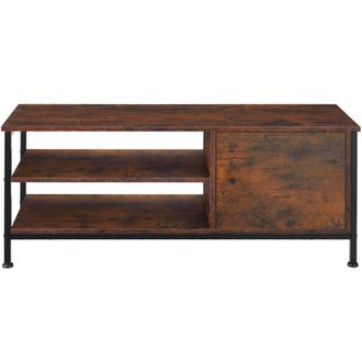 TecTake Mueble bajo TV 110x40x45,5cm, Madera industrial oscura, r&uacute;stica