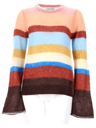 Paul Smith Horizontal Striped Knit Sweater With Flared Sleeves