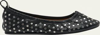 Isabel Marant Belna Studded Leather Ballerina Flats