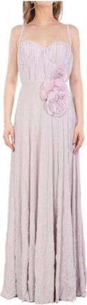 Elisabetta Franchi Quarzo Jurk - Dames - Avondkleed - Paars - XL - Leer - Kleedjes