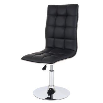 Hhg Hhg - Silla De Comedor 272, Silla De Cocina, Giratoria Regulable En Altura, Polipiel, Negro