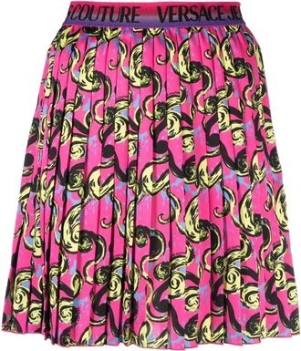 Versace Jeans Couture Oranje Twill Rok - Dames - Korte rokken - Veelkleurig - XS - Polyester - Rokken