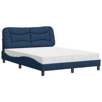 vidaXL Vidaxl - Cama Con Colch&oacute;n Tela Azul 140x190 Cm