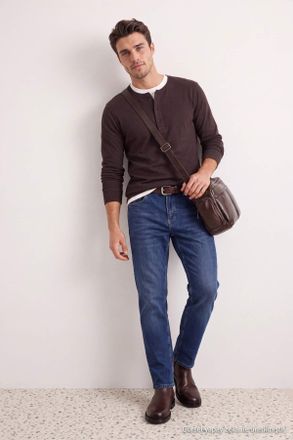 Trendyol MAN Heren Donkerblauw Effen Regular fit Normale taille Jeans