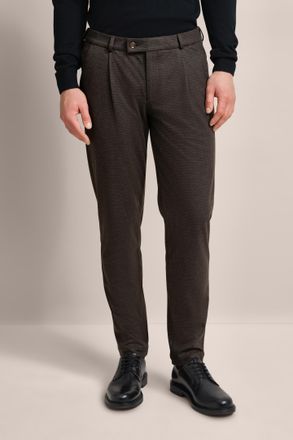 Bugatti Bundfaltenhose BUGATTI, Herren, Gr. 35, L&auml;nge 34, braun, 57% Polyester, 39% Viskose, 4% Elasthan, unifarben, slim fit, Hosen Bundfaltenhose, mit moder