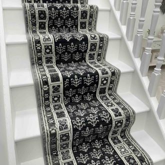 Runrug Stair Runner Carpet for Staircases - Soft & Comfy, 9mm - Mayan in Grey | Size: 60 cm x 540 cm
