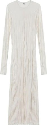 Toteme Crinkled Knit Long Sleeve Dress - Dames - Maxi kleedjes - Beige - XS - Kleedjes