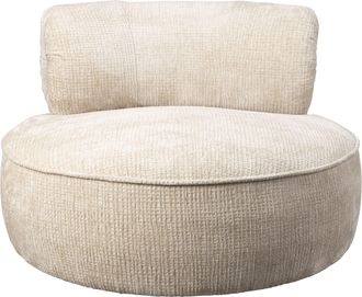 Dutchbone Drehbarer Design Loungesessel Tilbury Creme