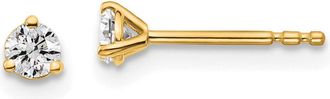 Diamond2Deal 14k Yellow Gold 1/5 ct Round Lab Grown Diamond Stud Earrings VS Clarity, D-E Color