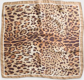 Simons Womens Leopard-print satiny scarf