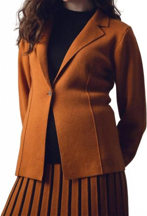 Marble Scotland Classic One Button Blazer In Rust Orange