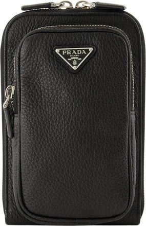 Prada Smartphone Case - Dames - Schoudertassen - Zwart - ONE Size - Leer - Tassen