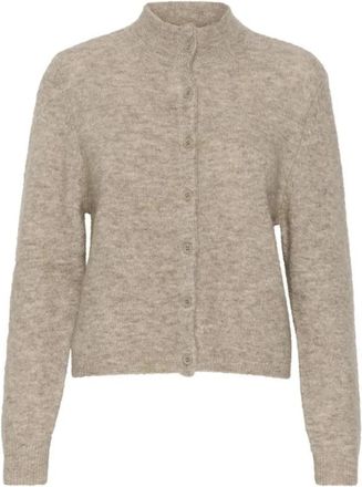Gestuz Beige Ullcardigan Debbiegz Cardigan - Dames - Vesten - Beige - XL - Wol - Truien & Vesten