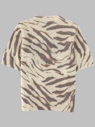 Ganni Slim-Fit Animal Print Wool Sweater - Multicolor