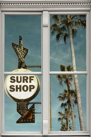 Queence Wandsticker »Surf Shop« Wandsticker, Wandbild, selbstklebend, 3D, Fenster
