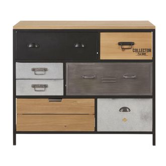 Maisons du monde C&oacute;moda de 8 cajones de metal y abeto 100 cm