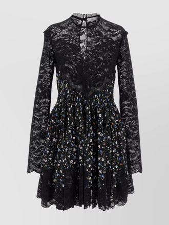 Paco Rabanne wool cashmere floral lace mini dress