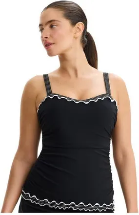 Gottex Dottie Delight D-Cup Tankini Top in Black at Nordstrom, Size 36