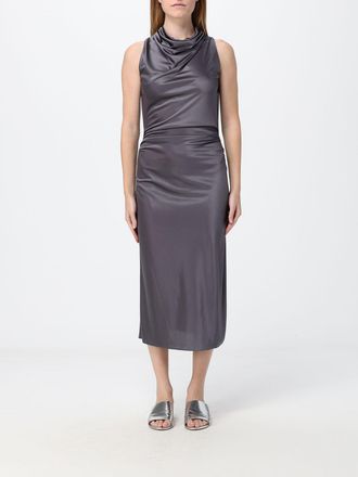 Pinko Draped Off-the-Shoulder Jersey Midi Sheath Dress