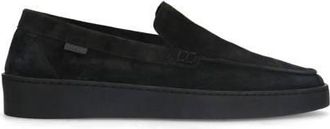Manfield suède loafers zwart