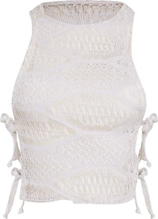 Amir Slama x Jade Picon gebreide tanktop met strik - Wit