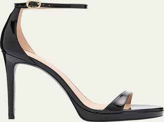 Stuart Weitzman Nudist Patent Leather Stiletto Platform Sandals