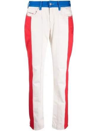 Diesel 2002 0eiar colour-blocked trousers - women - Cotton - 30/32 - Neutrals