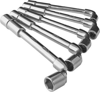 OEM Juego De Llaves Allen - Llaves Hexagonales - Reparaci&oacute;n Mec&aacute;nica - Codo De Doble Cabeza - 5 Piezas M&eacute;tricas - Plateado