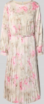 Rinascimento Rinascimento Cocktailkleid mit G&uuml;rtel und Rundhalsausschnitt in Hellrosa, Gr&ouml;&szlig;e XL