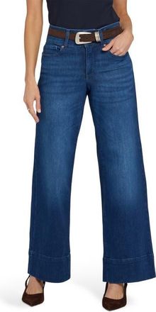 NYDJ Teresa Wide Hem Wide Leg Jeans in Deep Wave at Nordstrom, Size 12P