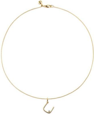 Monica Vinader Diamond Initial Pendant Necklace in 18K Gold Vermeil U at Nordstrom