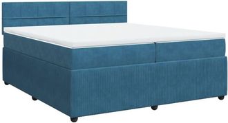 vidaXL Cama Box Spring Con Colch&oacute;n Terciopelo Azul 200x200 Cm Vidaxl